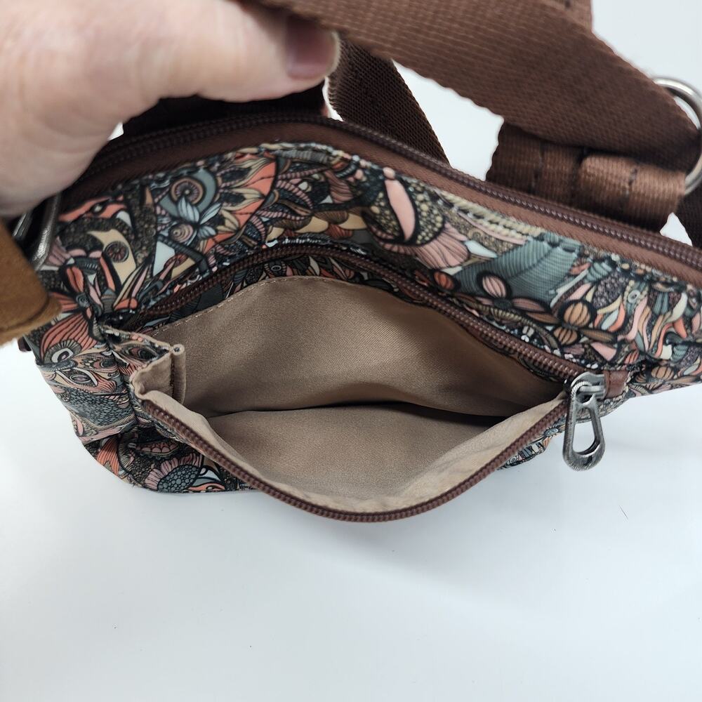 Sakroots Purse Artist Circle Sienna Backpack Crossbody Bag Brown Convertible Rea - Picture 9 of 12
